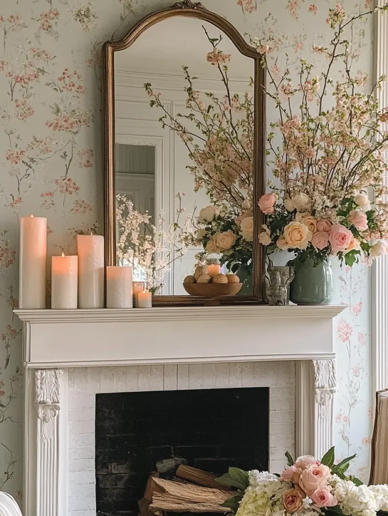 spring mantel fireplace decor spring mantel fireplace decor