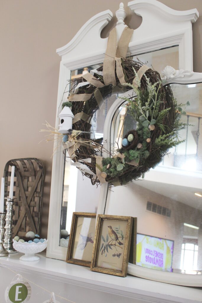 spring mantel wreath spring mantel wreath