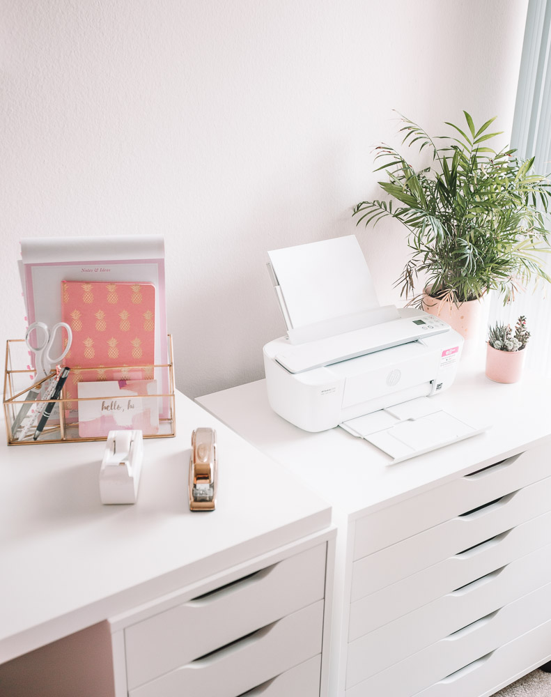 pink home office desk organizer