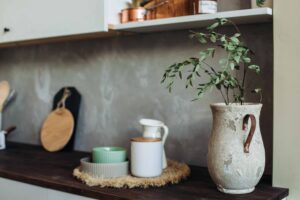 kitchen appliances metal wooden fork spoon spatula wooden table top against gray textured wall kitchen still life cooking copy space min 1 Read more about the article 15 Kitchen Counter Corner Decor Ideas to Bring Your Wasted Space to Life