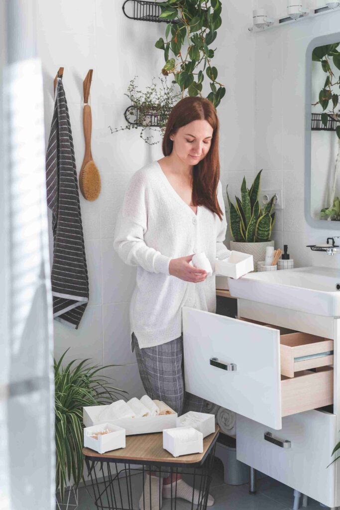 portrait young woman working home 11zon