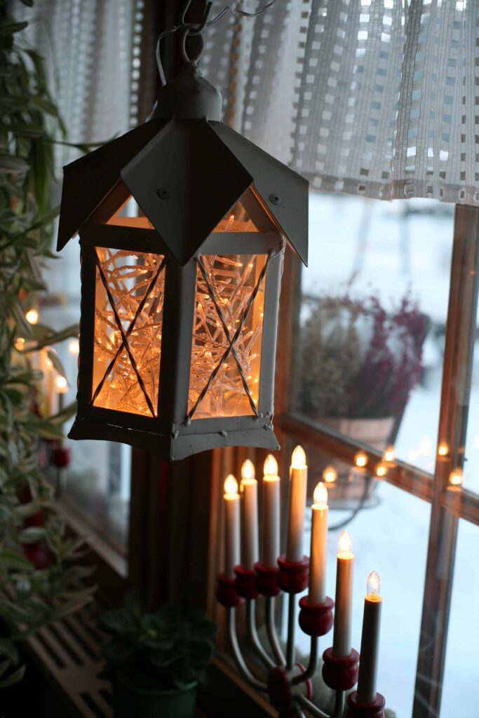 electric lighting decoration by window christmas home 1