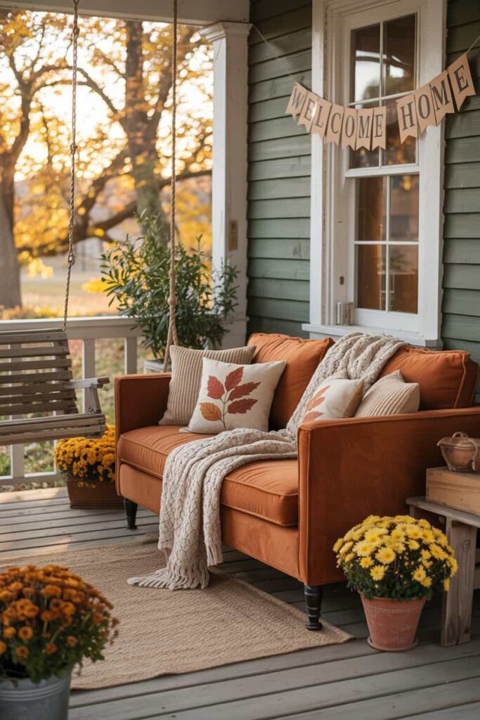 fall front porch cozy fall front porch cozy