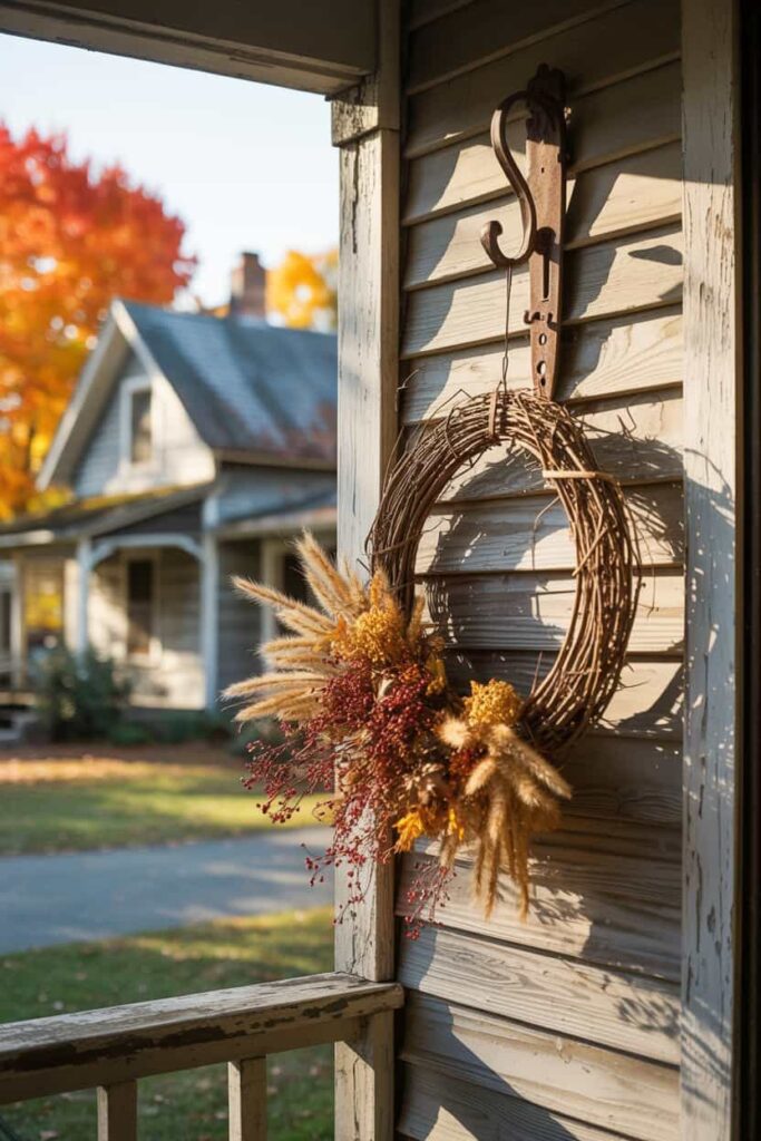 fall front porch decor with wheat fall front porch decor with wheat