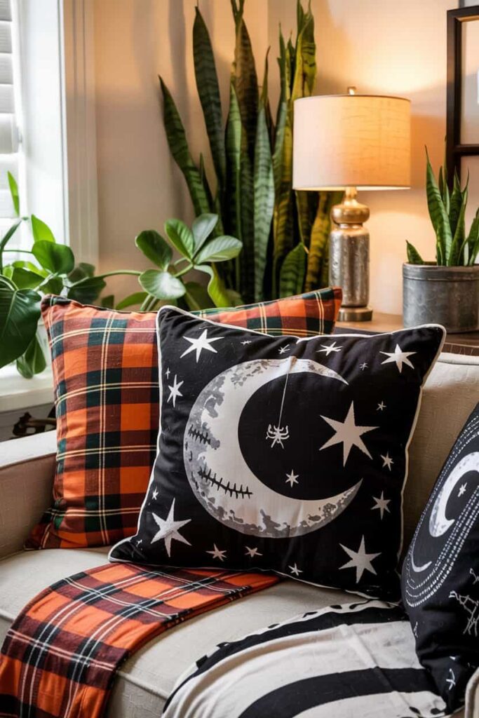 spooky home decor Throw Pillows 1 spooky home decor Throw Pillows 1