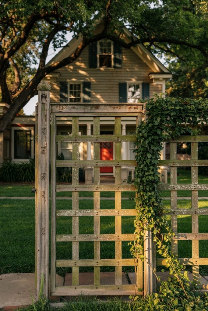 backyard lattice fence