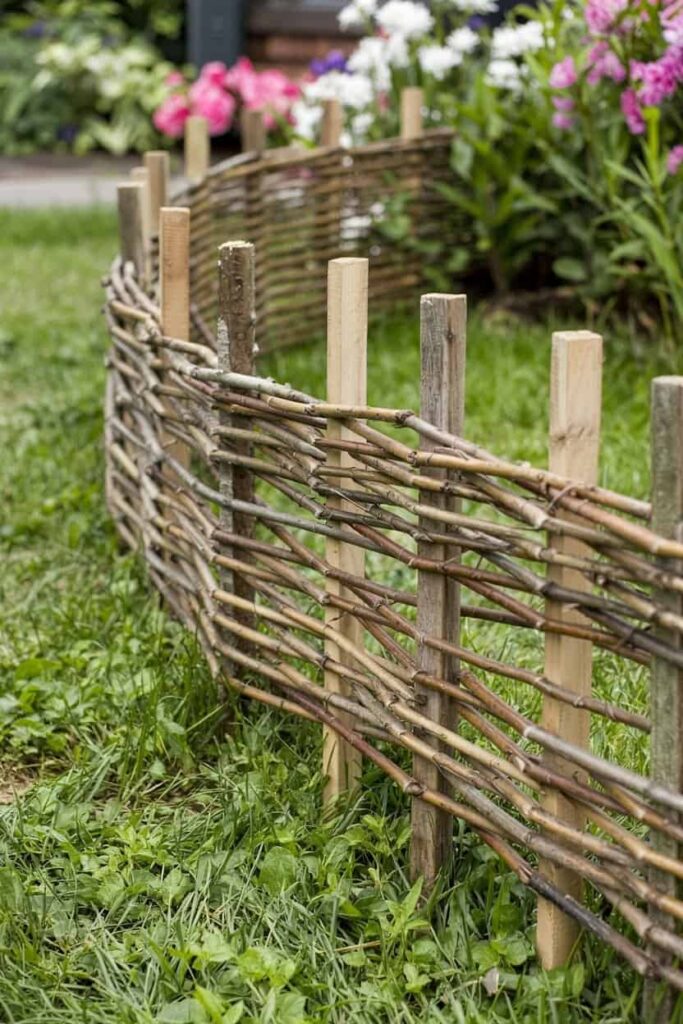 small lawn border weave a rustic branch 1