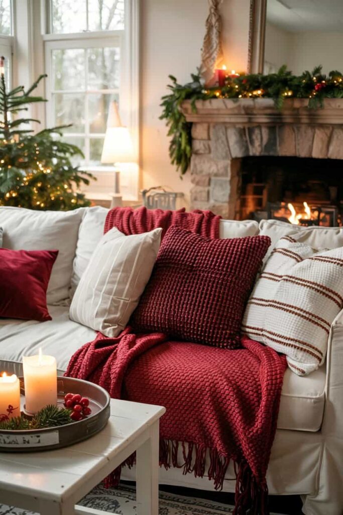 a cozy winter living room scene