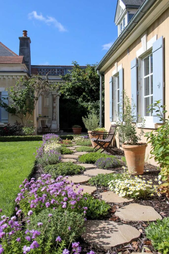 french courtyard garden let herbs path french courtyard garden let herbs path