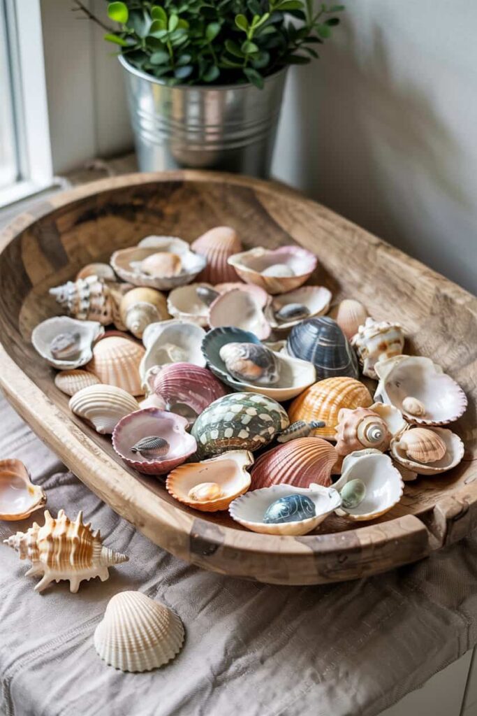 seashells display the rustic charm